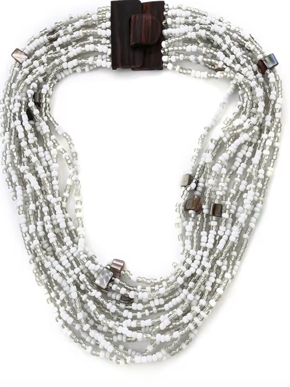 NWOT Layered Multi Strand Seed Bead Statement Necklace